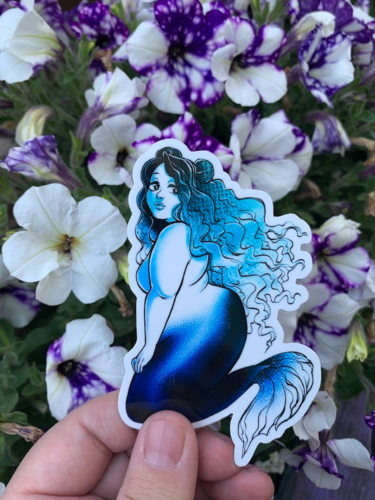 Curvy Mermaid Pin-up Sticker