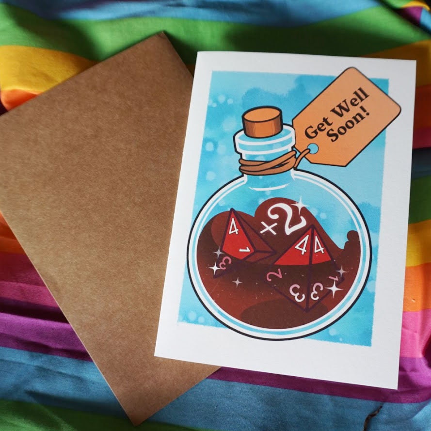 D&D Potion of Healing Get Well Soon Greeting Card