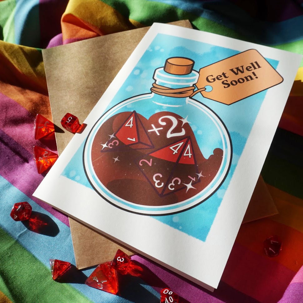 D&D Potion of Healing Get Well Soon Greeting Card