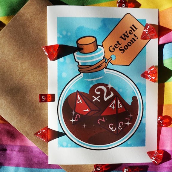 D&D Potion of Healing Get Well Soon Greeting Card